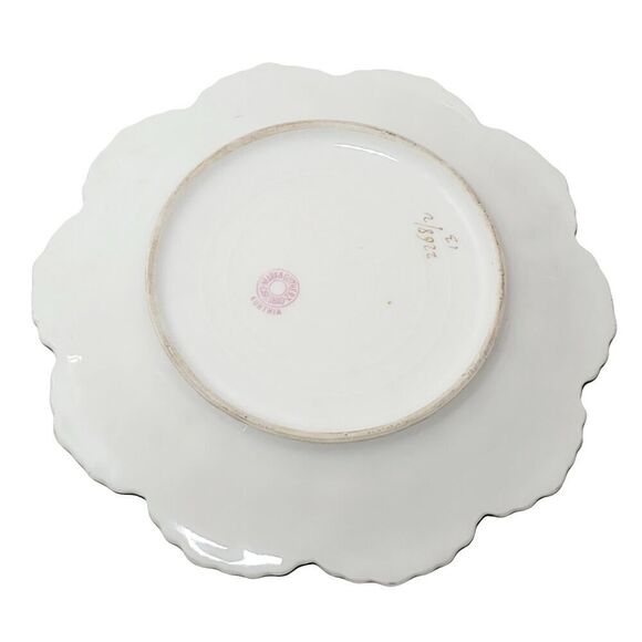 Vtg Marx & Gutherz Carlsbad Austria Fluted Edges HandPainted Floral Trinket Dish - Picture 9 of 10